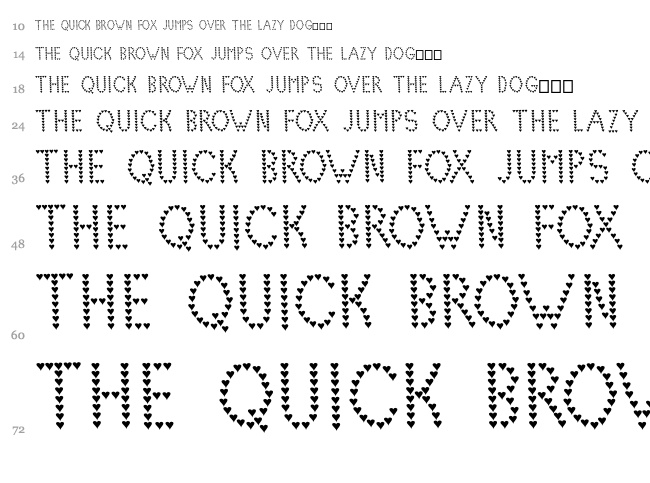 Lovelica font waterfall
