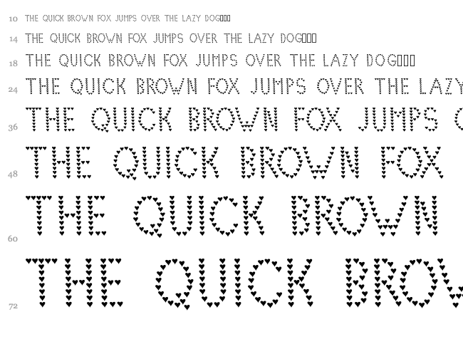 Lovelica font waterfall