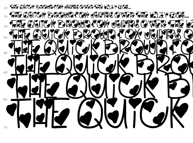 Lovely Bitch font waterfall