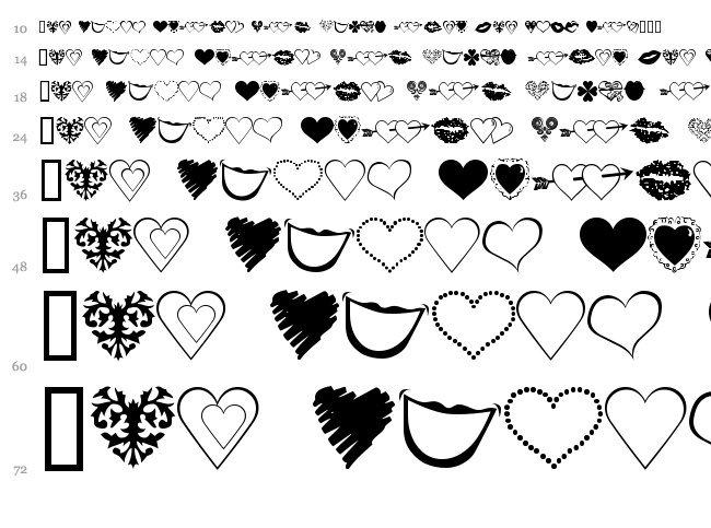 Luv N Kisses font waterfall