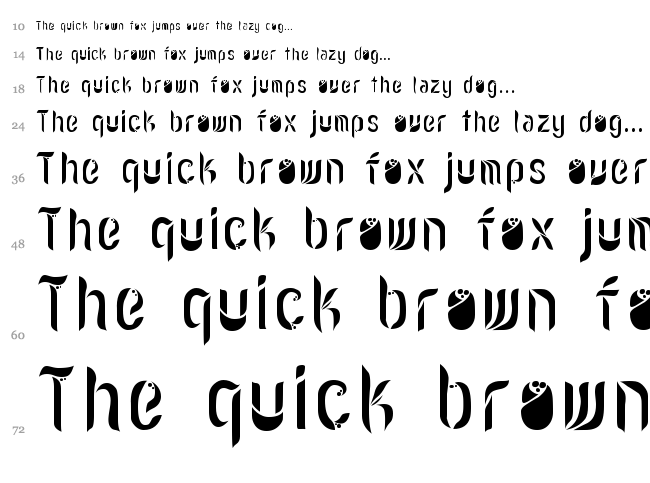 LVDC Romantic 9 font waterfall