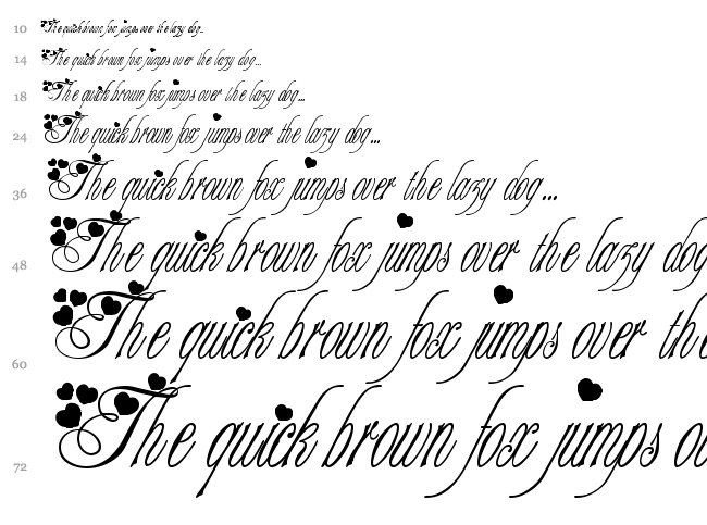 MC Sweetie Hearts font waterfall