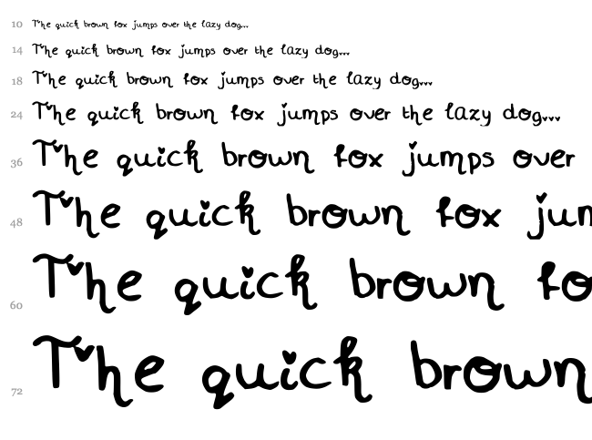 Mini Heart font waterfall