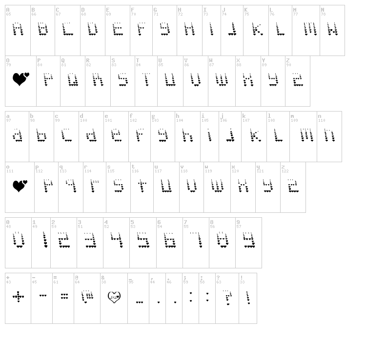 Naujoks Love font map