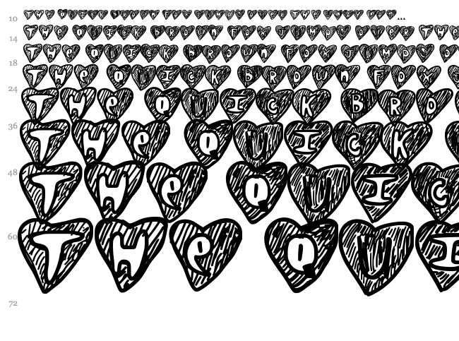 Overhearts font waterfall