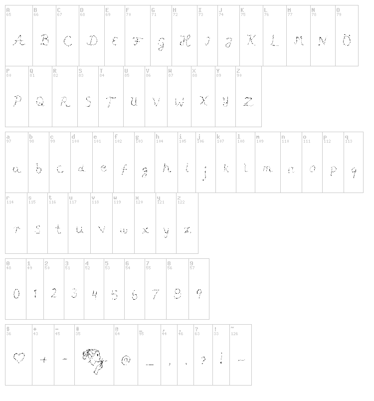 Pffft font map