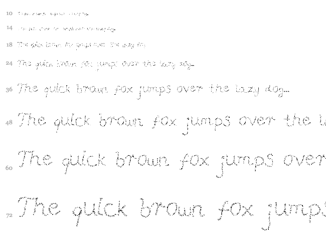 Pffft font waterfall
