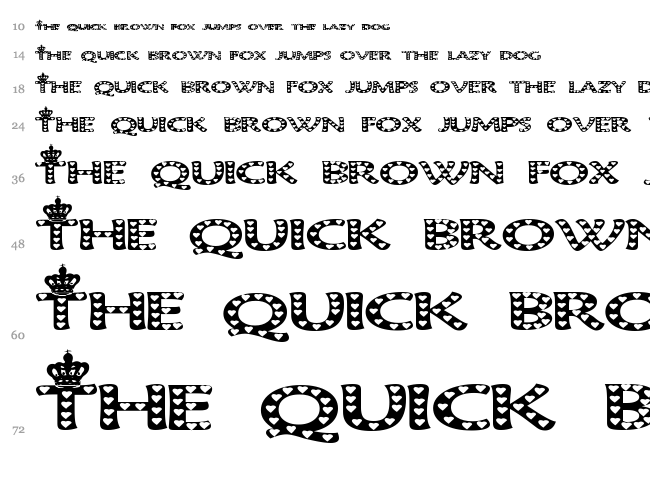 Queen of Hearts font waterfall