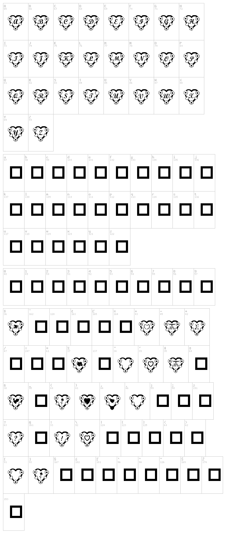 RMFlwrHt font map