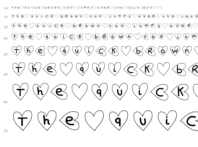 Saint Valentin font waterfall