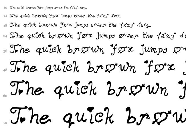 Secret Love Letters font waterfall