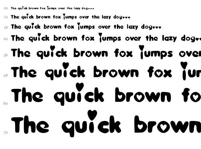 Sweet Love font waterfall