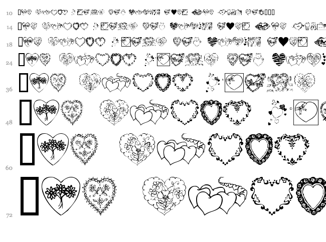 Valentine font waterfall