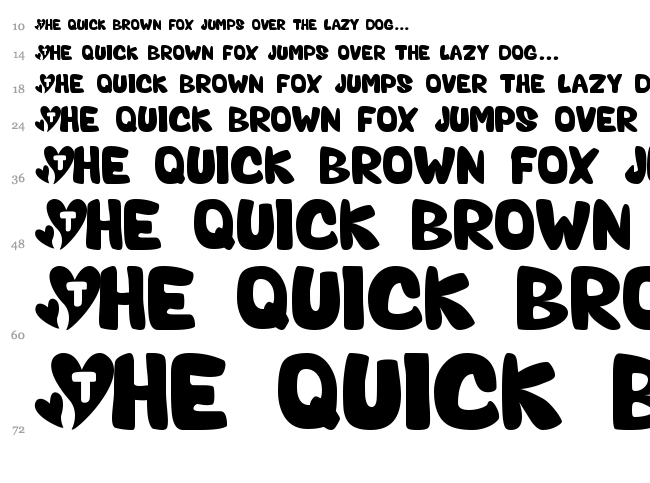 Valentine font waterfall