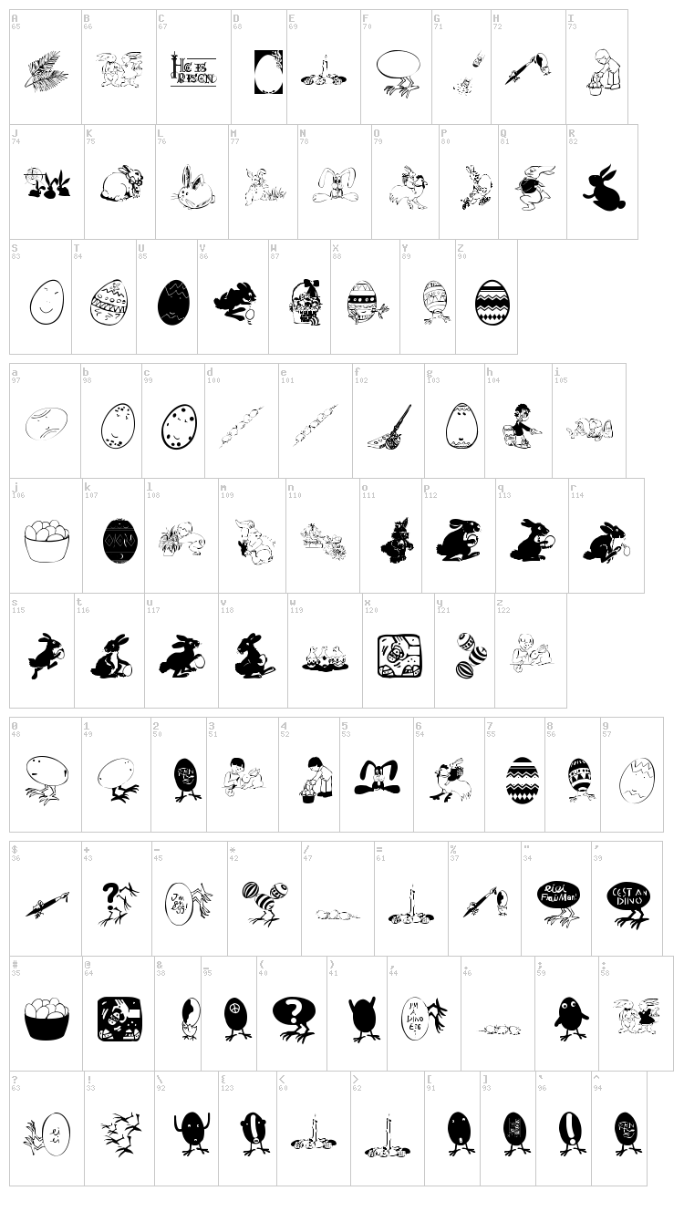 Eastereggs font map