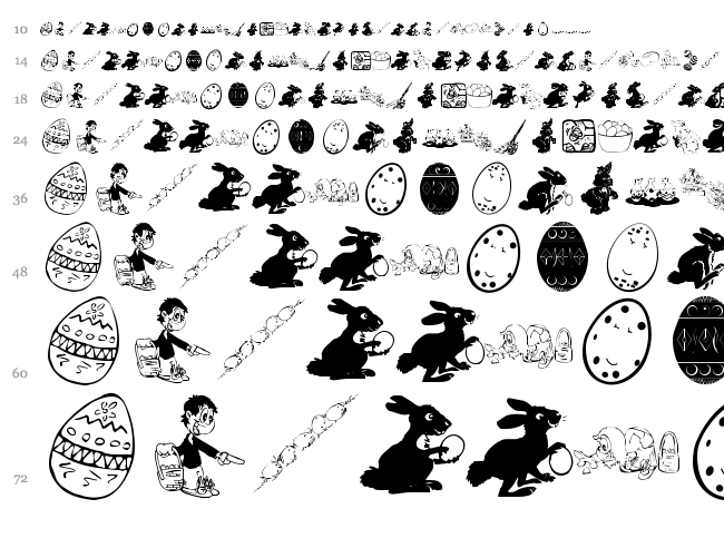 Eastereggs font waterfall