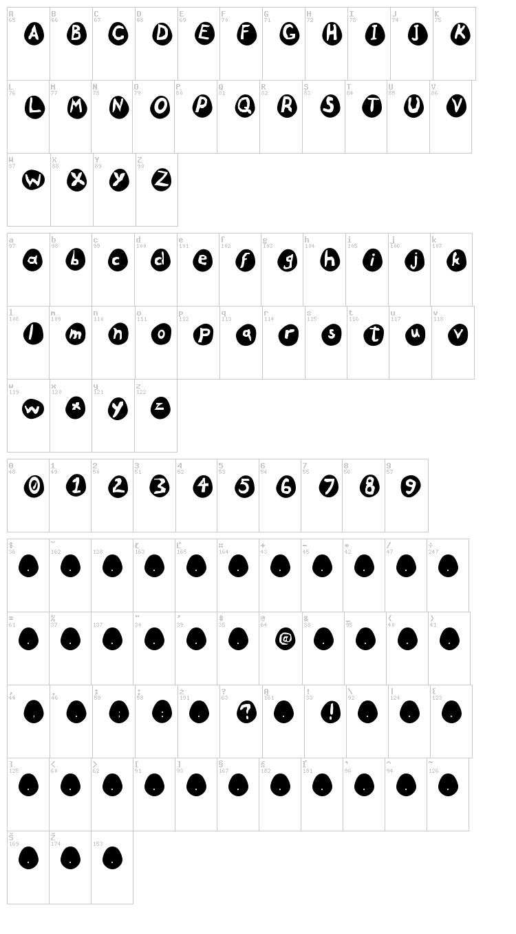 Eggs font map