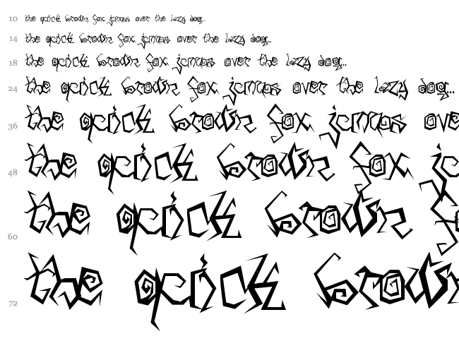 Arachnids font waterfall