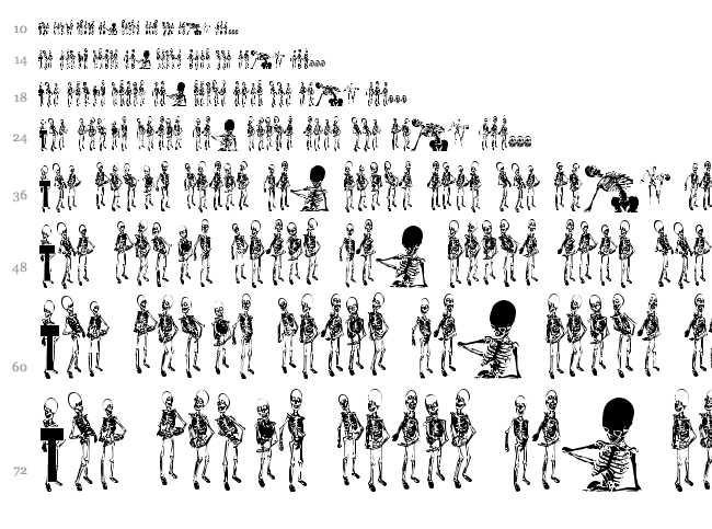 Dancing Dead font waterfall