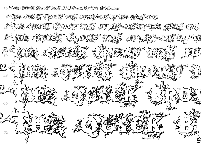 Dark Wood Beveled font waterfall