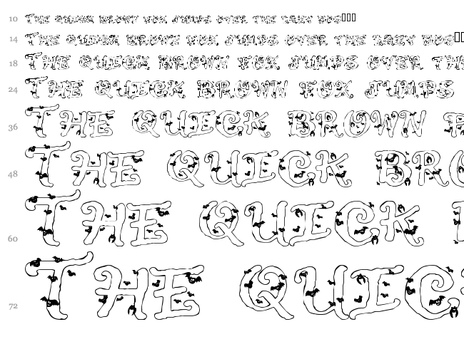 Halloween Bats font waterfall