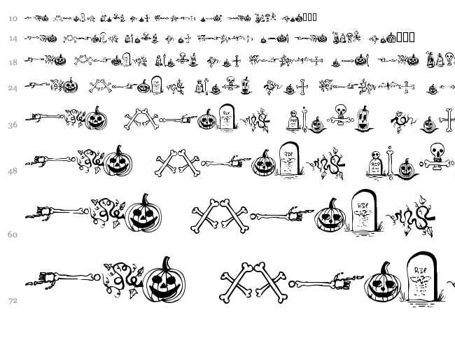 Halloween Borders font waterfall