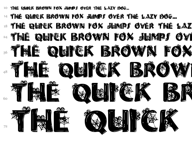 Halloween Spider font waterfall