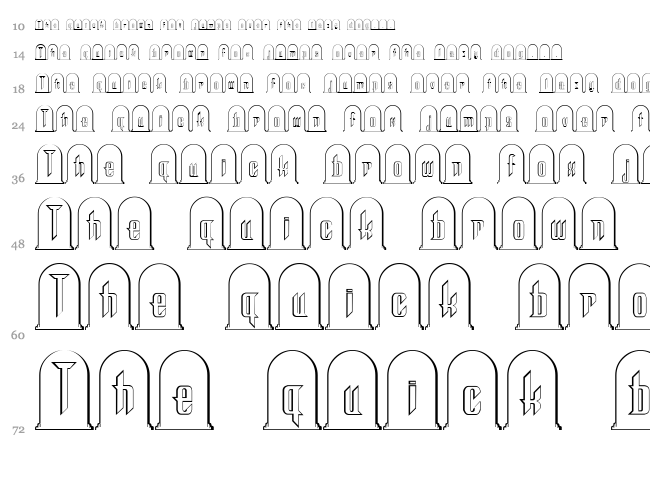 Headstone font waterfall