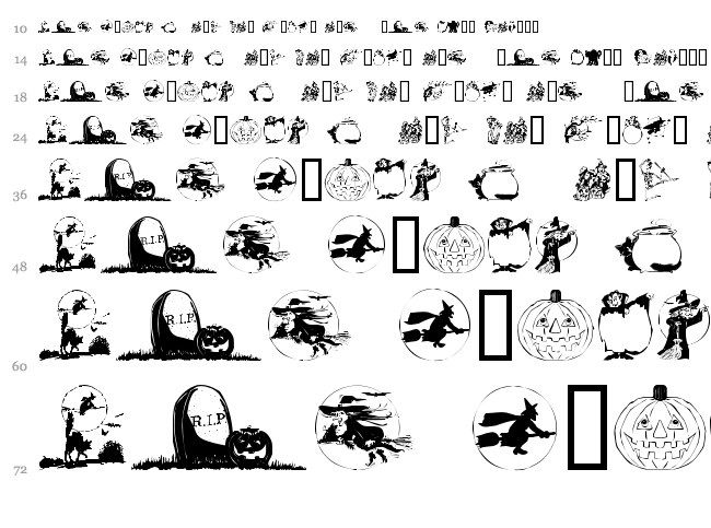 Helloween (version 2) font waterfall