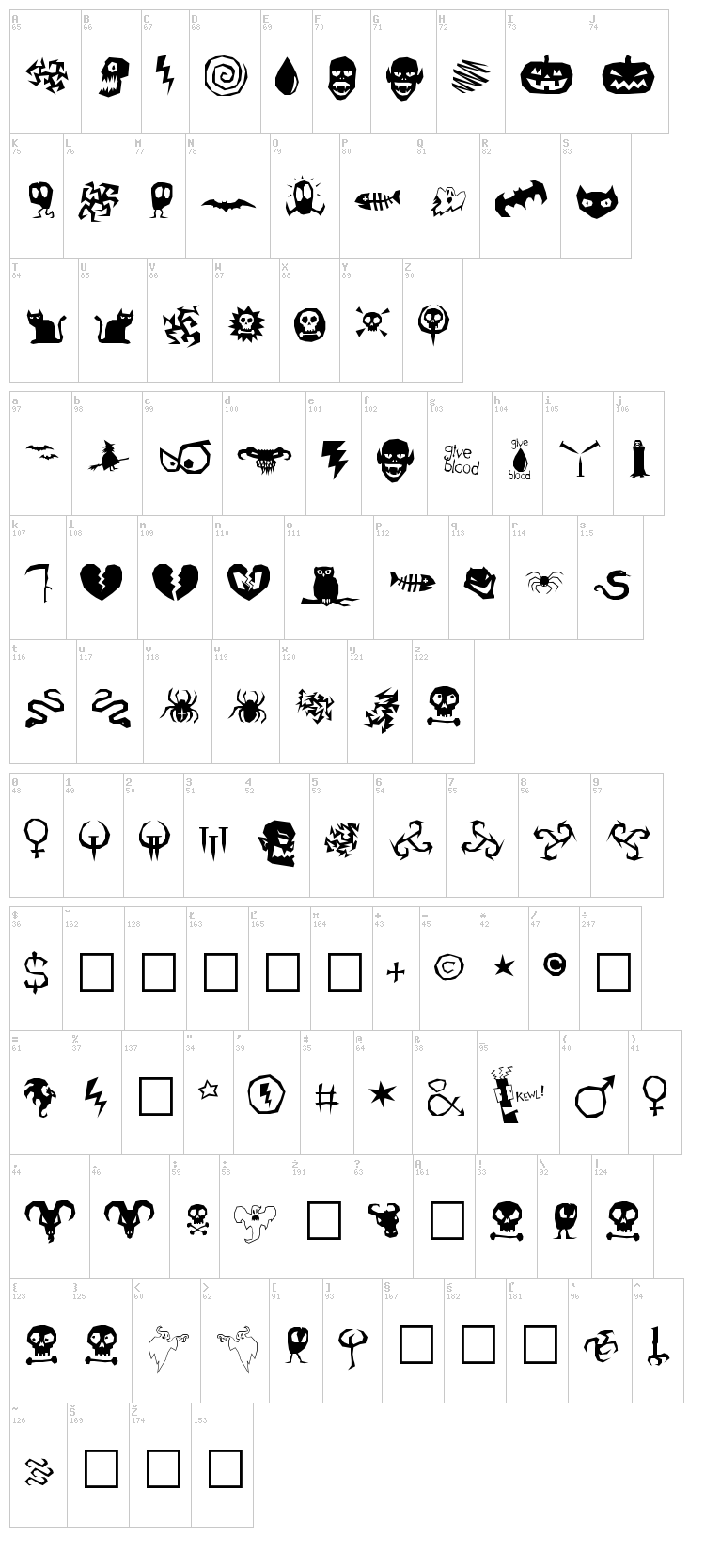 Ill October font map
