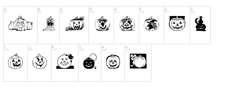 Punkins font map