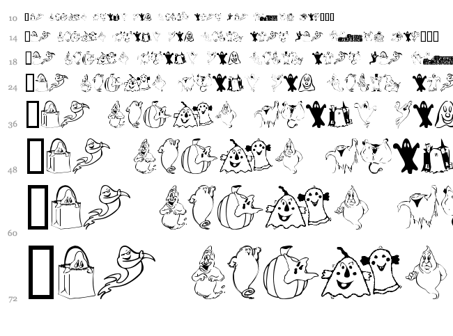 Spooky Magic font waterfall