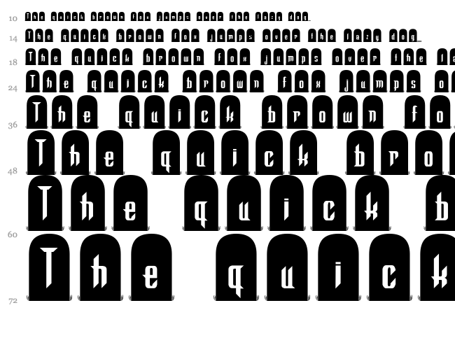 Tombstone font waterfall