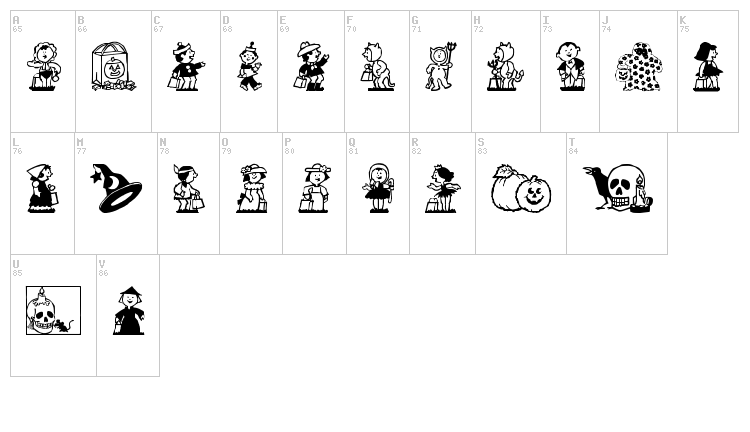 Tricks and Treats font map