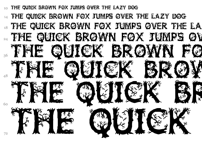 Wild Wood font waterfall