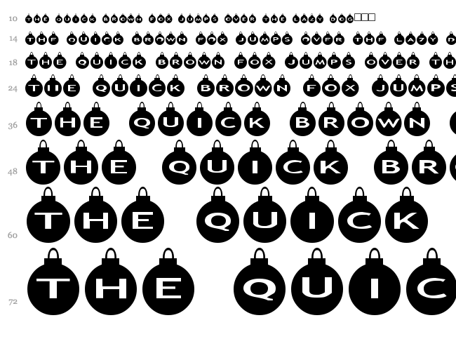 AlphaShapes xmas balls font waterfall