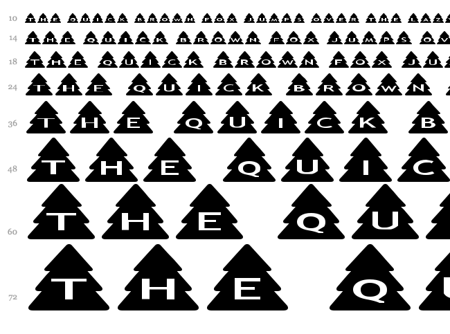 AlphaShapes Xmas Trees font waterfall