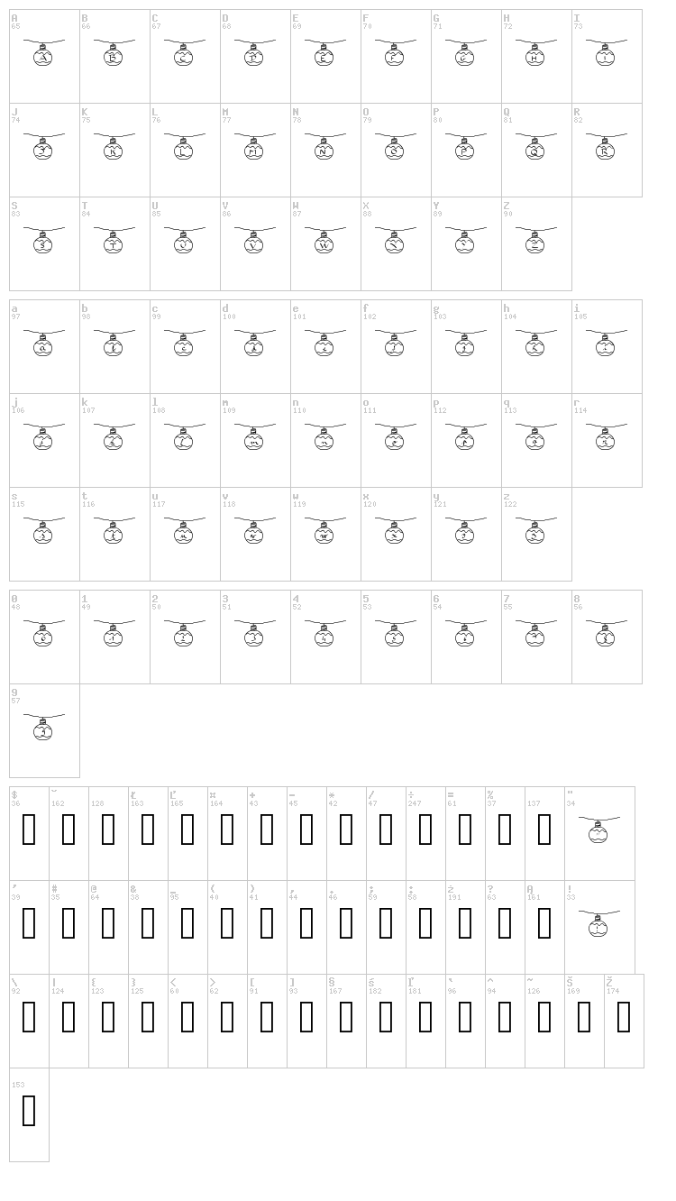 Boule Noel font map
