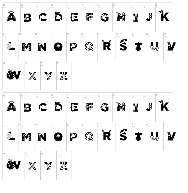 Christmabet font map