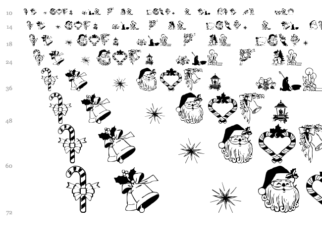Christmas3 font waterfall
