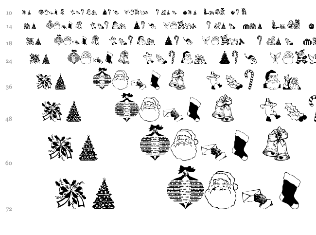 Christmas Debbie font waterfall