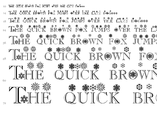 Christmas/Flakes font waterfall