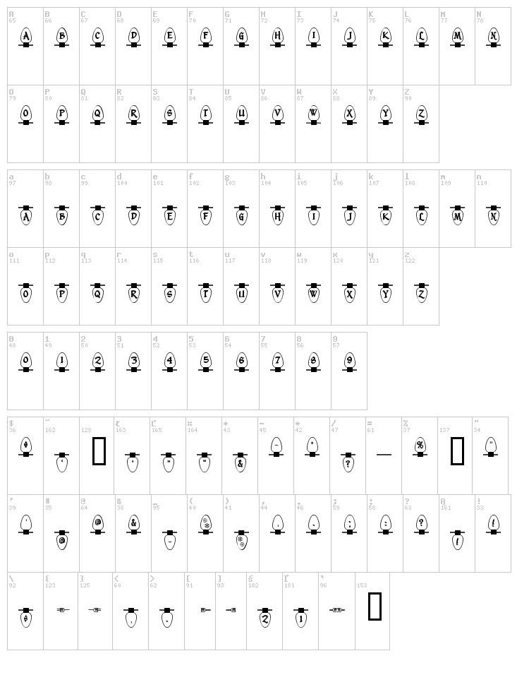 Christmas Lights font map