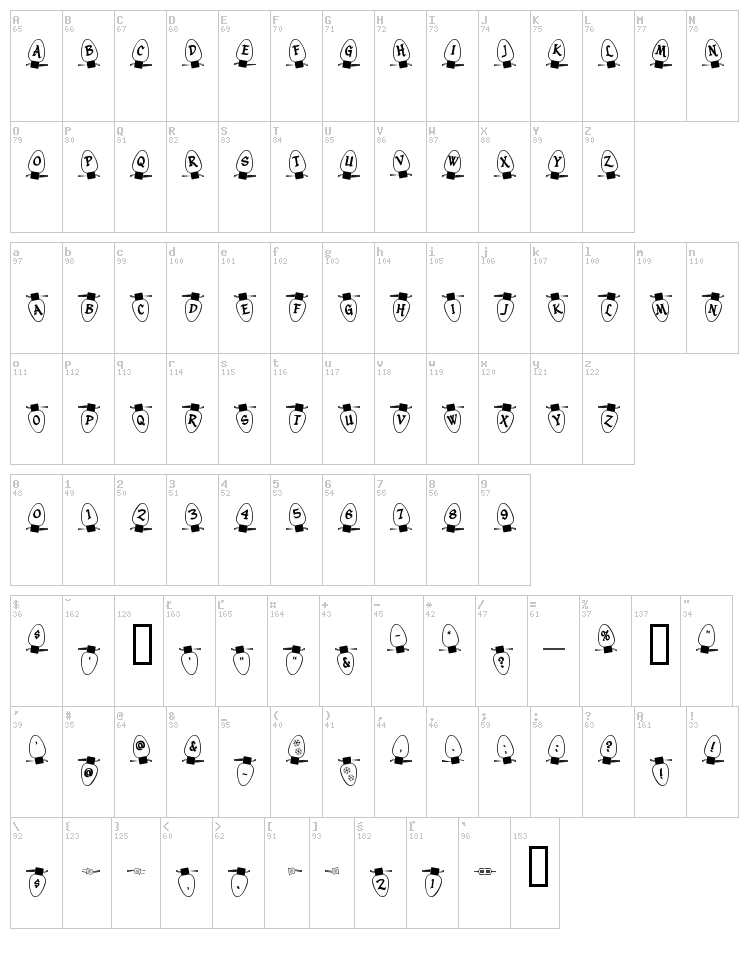 Christmas Lights font map