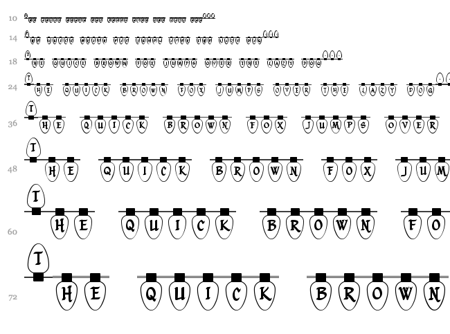 Christmas Lights font waterfall