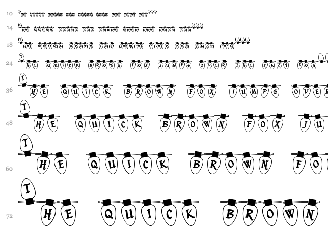 Christmas Lights font waterfall