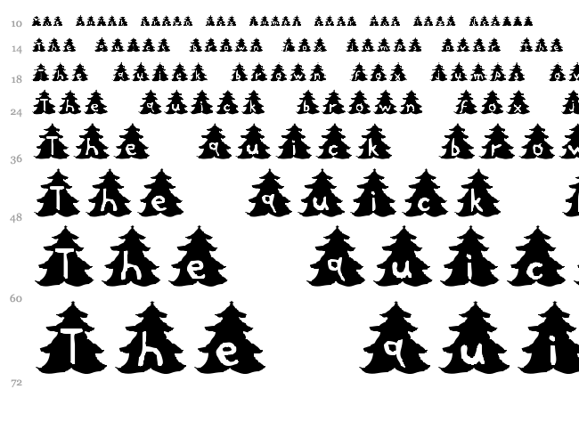 Christmas Tree font waterfall