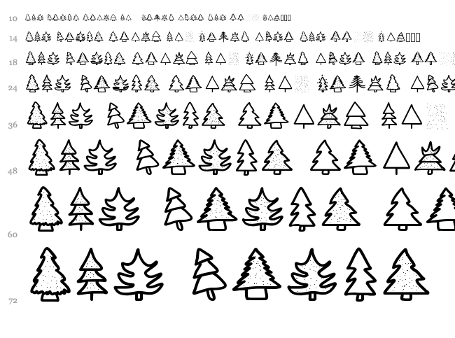 Christmas Trees font waterfall