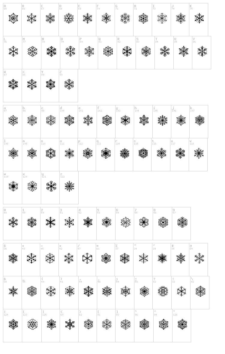 Faux Snow font map