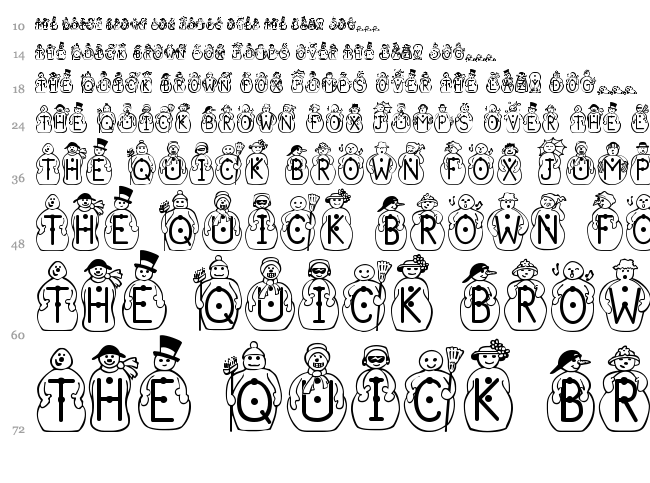 JS Snowbiz font waterfall
